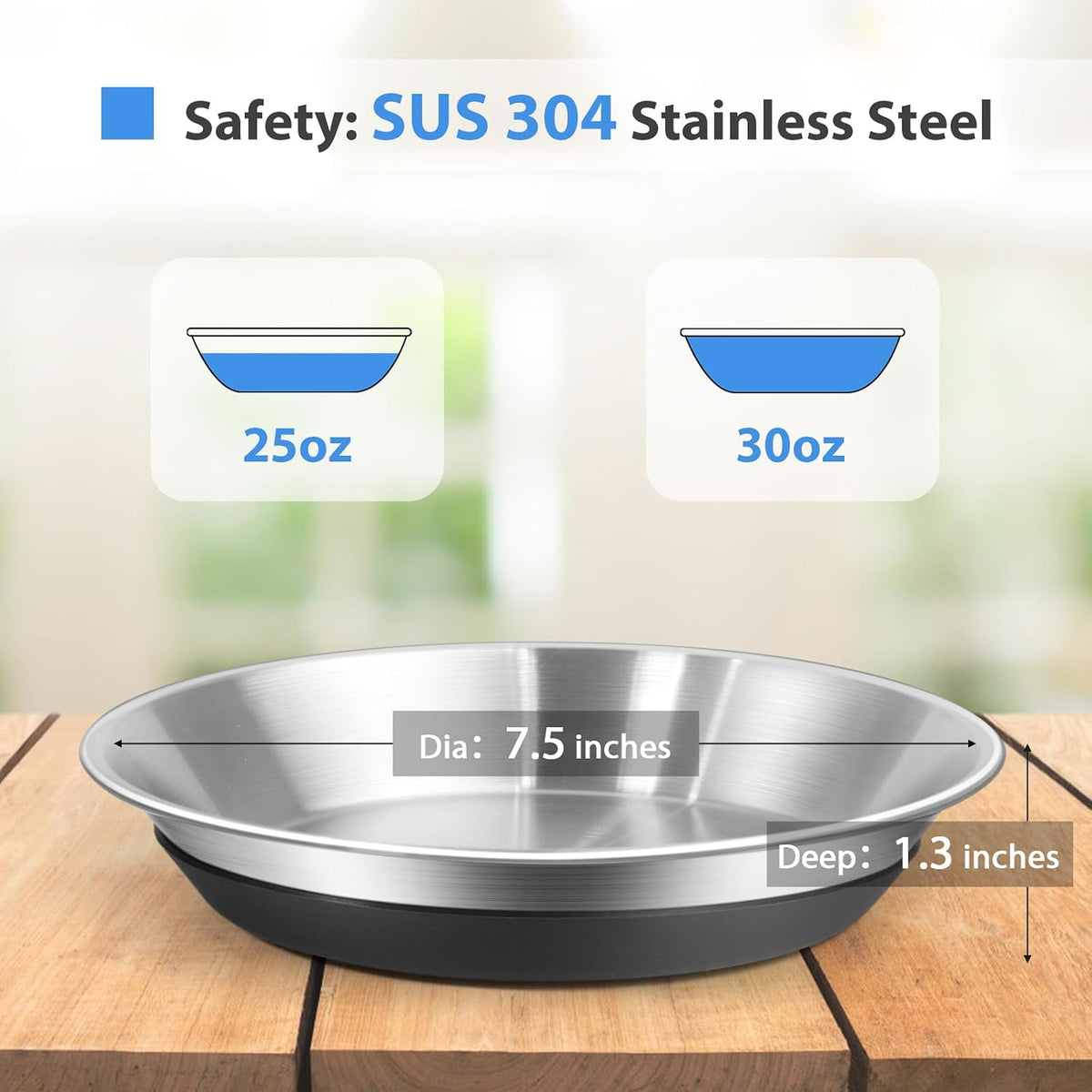 2 Packs Premium Stainless Steel Dog Bowls, Non-Slip - image 3