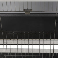 PawHut 54" 2-Story Large Rabbit Hutch Bunny Cage Wooden Pet House Small Animal Habitat with Lockable Doors, No Leak Tray and Waterproof Roof for Outdoor/Indoor Dark Grey