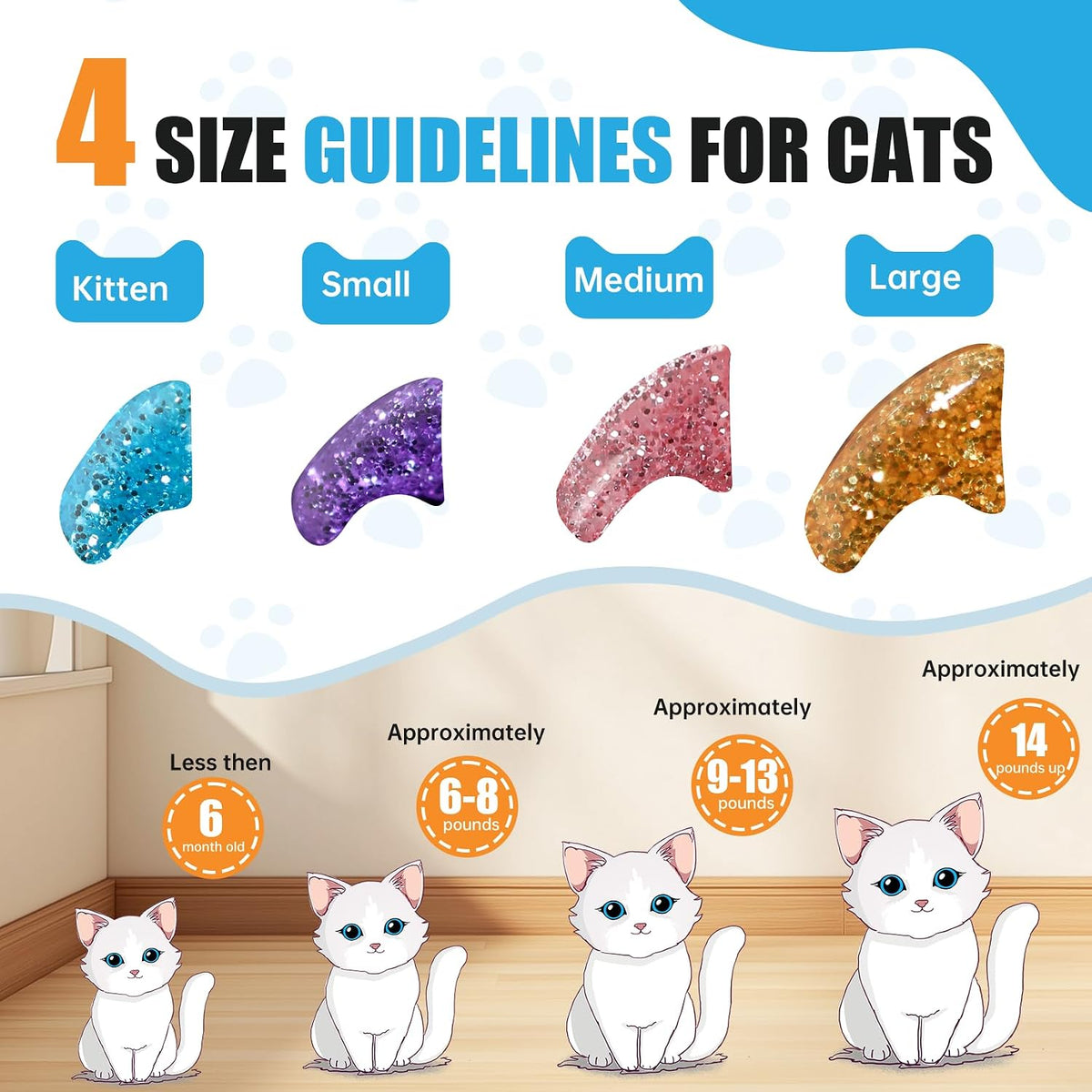 joyous 160pcs Glitter Cat Nail Caps - L - image 2