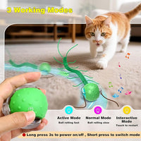 Interactive Cat Toys for Indoor Cats, Moving Cat Ball with Tail, Fast Rolling on Carpet, Chirping & Motion Activate Toy for Bored Indoor Adult Cats