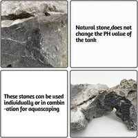 PINVNBY Natural Seiryu Stones, Aquariums Slate Stone Decorative Rocks for Fish Tank, Terrariums, Paludarium, Vivariums, Reptile and Amphibian Enclosures, Aquascaping (4.5lb)
