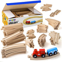 Wooden Train Track 52 PCS Set