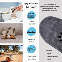 Penny & Niko Microfiber Pet Towel Mitts - Standard - 2 pack / Gray - image 4