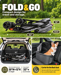 Zoosky 3 in 1 Dog Stroller - Dark Gray / 3 in 1 - image 4