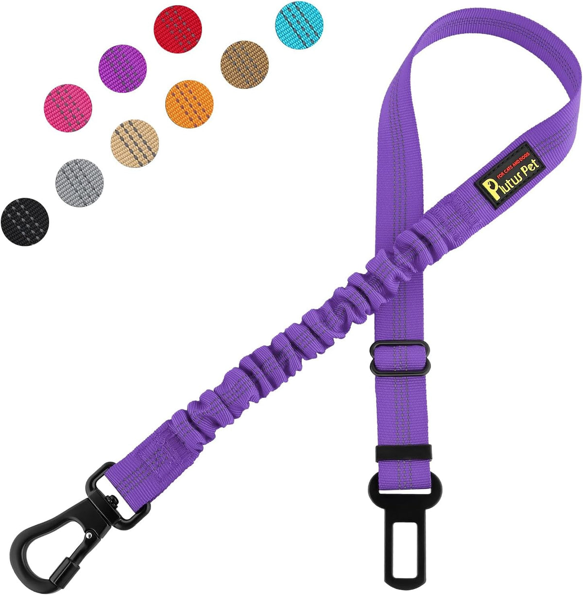 Plutus Pet Dog Seat Belt for Car - Purple