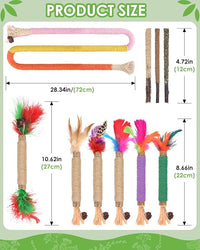 TINDTOP Cat Chew Toys, 12 Pack Silvervine Chew Sticks with 2 Pack Chew Ropes for Kittens Teeth Cleaning, Increase Appetite, Aggressive Chewers Cat Dental Toy