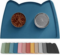 OHMO Cat Food Mat, Silicone Pet Feeding Mat, 18x9.8 - 24"L x 15"W / Teal