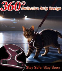 Cat Harness and Leash for Walking Escape Proof Soft Adjustable Cat - Pink / XS (4-6lb) - image 4