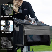 Pet Carrier Bicycle Basket Bag Pet Carrier/Booster Backpack for Dogs - Titanium / 10.6"L x 11.4"W x 11.4"H - image 2