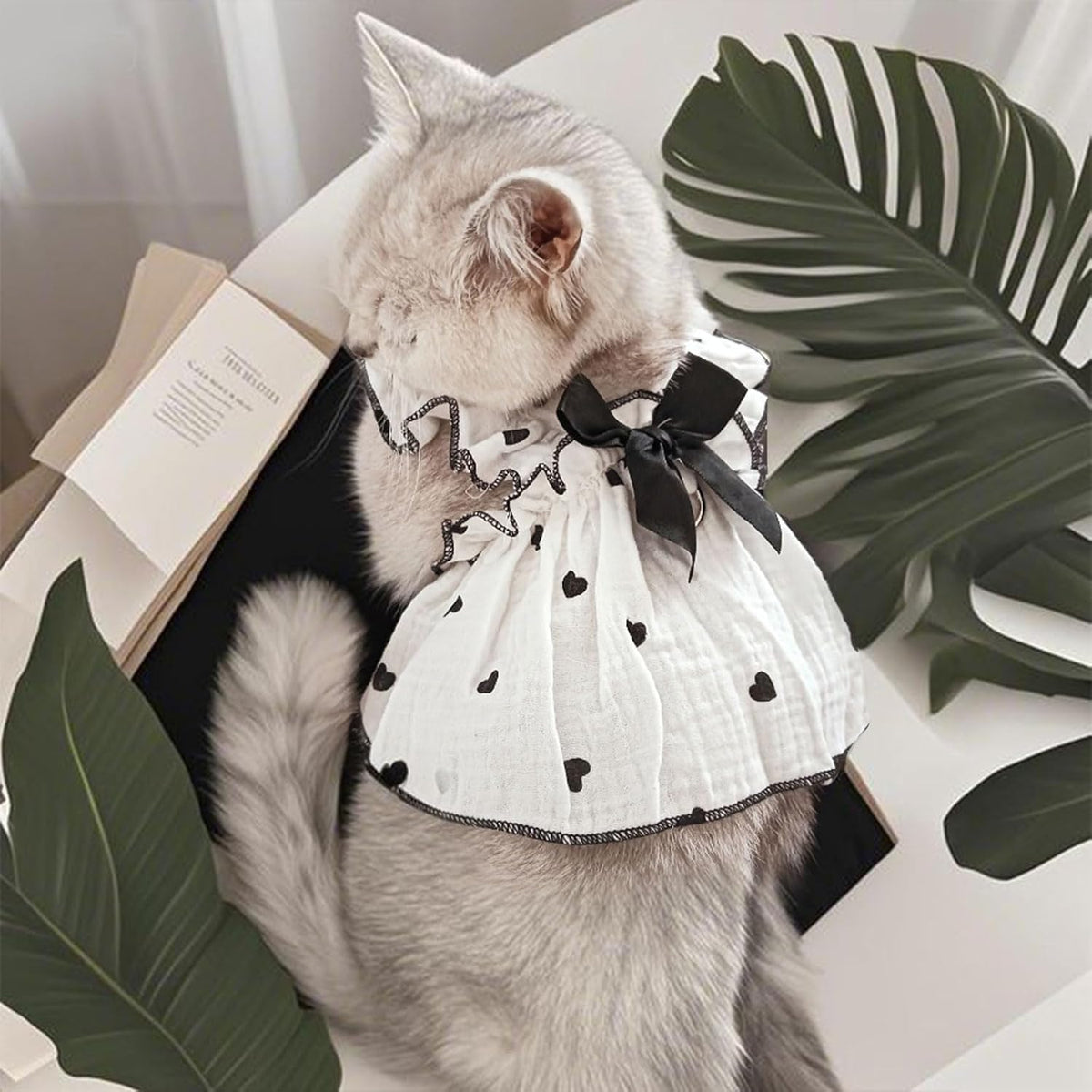 Dog Dresses for Small Dogs Girl Female Dog Cat Clothes Dress Cute - Light Pink & Black / Small (suggest 4.5-6.5 lbs) - image 2