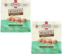 Primal Freeze Dried Dog Food Nuggets, Chicken; Complete & Balanced Meal; Also Use as Topper or Treat; Premium, Healthy, Grain Free, High Protein Raw Dog Food, 14 oz (Pack of 2)
