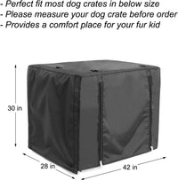 Dog Crate Cover, Double Door Breathable Crate Cover, Black - 42.0"L x 28.0"W x 30.0"H - image 3