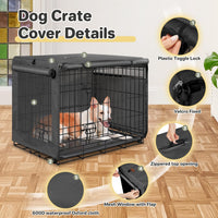 Dog Crate Cover, Kennel Covers Fit for 30 Inch Dogs Crate - Black (with left window) / 30 Inch - image 3