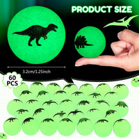 Seenelling 60 glow in the dark Halloween bouncy balls with skeleton print, green - view 11