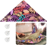 Bearded Dragon Hammock, Reptile Lizard Lounger Ladder Accessories Terrarium Habitat Decor for Large - Purple