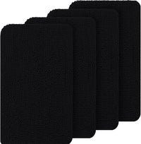 OLANLY Dog Door Mat Set 4-Piece 30x20, Absorbs Moisture and Dirt, Absorbent Non-Slip Washable Doormat, Quick Dry Chenille Mud Mat for Dogs, Entry Indoor Entryway Carpet for Inside Floor, Black