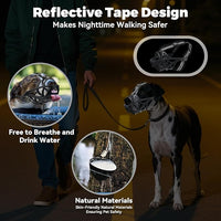Dog Muzzle for Large Dogs, Medium and X-Large Aggressive Dog, Breathable Basket Muzzles, Suitable for Grooming Trimming Training, Allows Panting Drinking (Black, M)