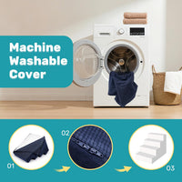 Dog Stairs for Bed, Extra Wide 4-Step Dog Steps for High Bed - Navy / 4 Steps - image 4