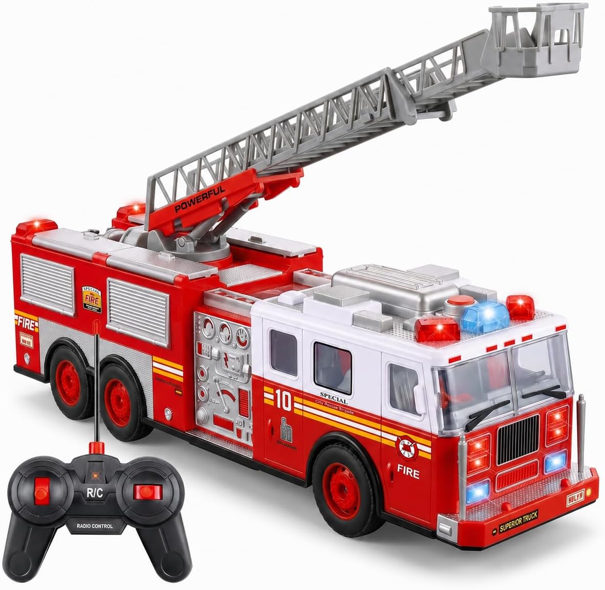 14" RC Fire Truck Big Remote Control Toy Fire Truck for Kids – Fun for Kids & Family