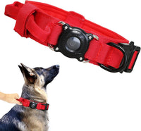 Tactical Dog Collar Adjustable Military Nylon Dog Collar with Control - XX-Large (Pack of 1) / AirtagRed