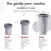 Dexas MudBuster Portable Dog Paw Cleaner, Premium Quality Large Gray Pet Accessory