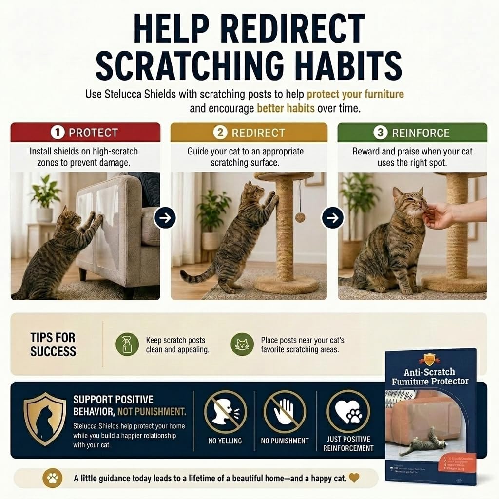 Cat Scratch Furniture Protector - 6 XL Shields + Twist Pins - image 3