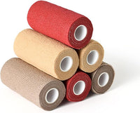 WePet Pet Wrap, Self-Adhesive, Only Sticks to Itself, Non-Woven Tape for Dog Legs, Paws, Wounds, First Aid Cohesive Gauze for Horse, Cat, Bird, Animal, 6 Rolls, 4 Inch, Solid Color A