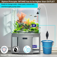 4.3ft Aquarium Siphon Vaccum Cleaner Fish Tank Water Changer Kit – Essentials for Fish - 6ft - image 4