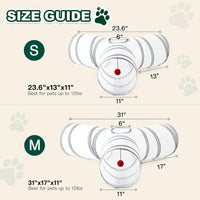 Love's cabin Cat Tunnel for Indoor Cats - White&Light Grey / M (31"x17"x11") - image 2