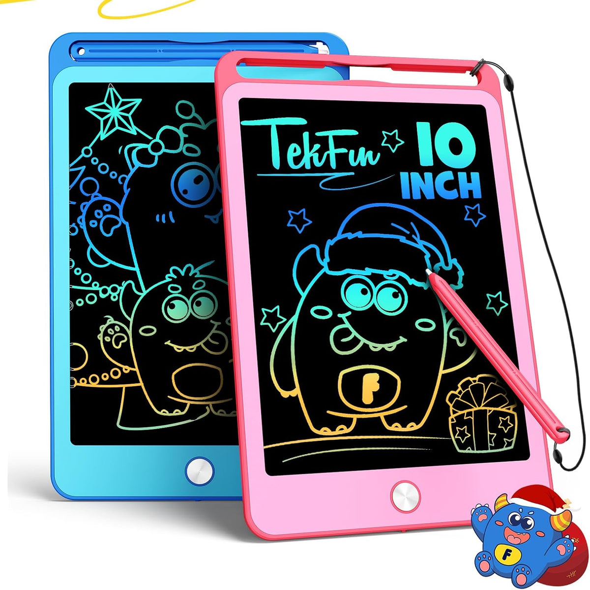 TEKFUN 3 Pack LCD Writing Tablet for Kids, Educational Kids - Blue+pink / 10 inch / 2