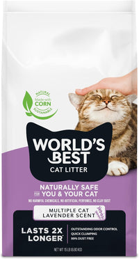 World's Best Cat Litter Lavender, Long-Lasting Odor Control - 15 pounds