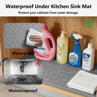 MateeyLife Silicone Waterproof Mat for Dog & Cat Food Mat 19"X12" – Essentials for Dogs - 22''W x 31''L / Dark Grey - image 4