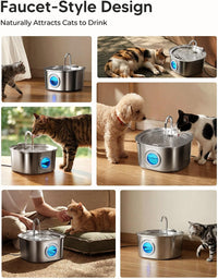 PEKTACO Cat Water Fountain - Big Window Cat Fountain + 3 Filters - image 2