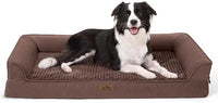 Orthopedic Dog Bed for Extra Large Dog, XL Pet Couch for XLarge Dog, Supportive Foam Bolster Sofa with Waterproof Lining Cover, Anti-Slip, Comfort, Washable, 42x30x7.5 in, U Shape, Brown