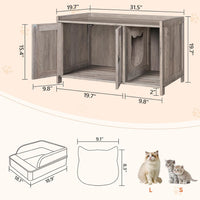 MAHANCRIS Cat Litter Box Enclosure - Greige - image 4