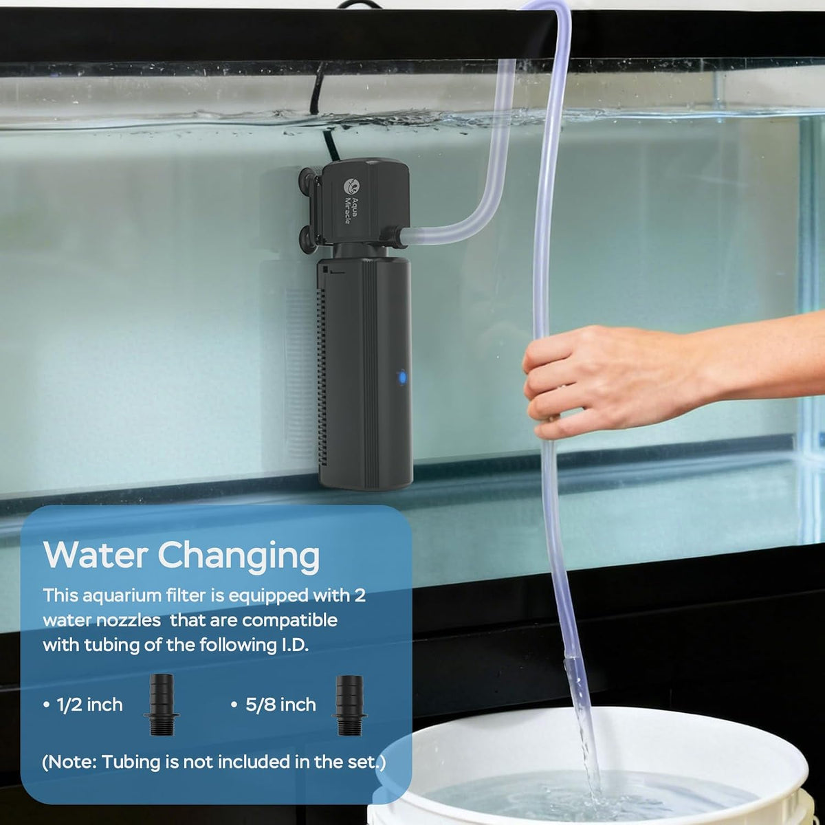 AquaMiracle 130GPH U -V Aquarium Filter with Timer for 10-30 Gal Fish - SV1000 for 60-150 Gal Tank - image 2