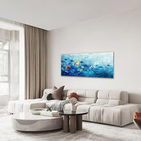 Extra Large Wall Art Tropical Fish Canvas Living Room Pictures Framed Prints Ocean Blue Oversize Wall Decor Animal Painting Artwork for Bedroom Dining Office Home 60"x30"