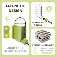 Hamster Water Bottle with Magnetic Holder - Green / 4 oz (Magnetic-Mounted) - image 2