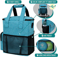 PetAmi Dog Travel Bag Organizer, Pet Supplies Diaper Tote - 12.0"L x 5.0"W x 15.0"H / Sea Blue - image 4