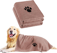 Puomue 2 Pack Microfiber Dog Towels for Drying Dogs - Brown / 40 x 23.6 inches - 2 Pack