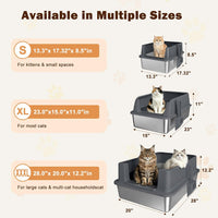 AIPERRO Stainless Steel Litter Box with Lid - Dark Grey / XXX-Large - image 3