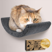 Cat Wall Shelves Set, Indoor & Outdoor by Pryde Pets - Charcoal / 1 Curved Cat Climber