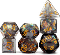 Haxtec Light Green DND Dice Set - Black Gold - image 3
