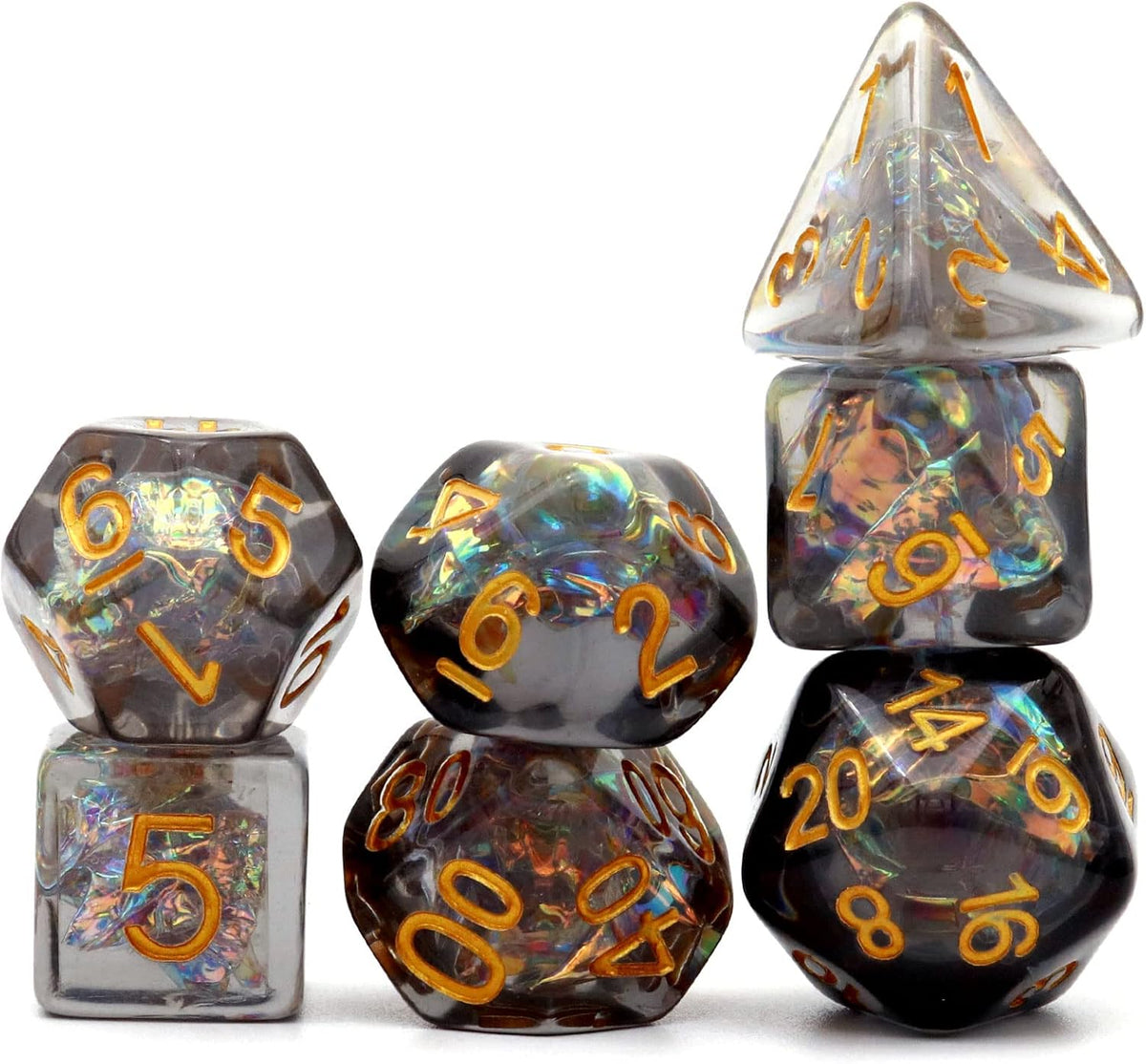 Haxtec Light Green DND Dice Set - Black Gold - image 3