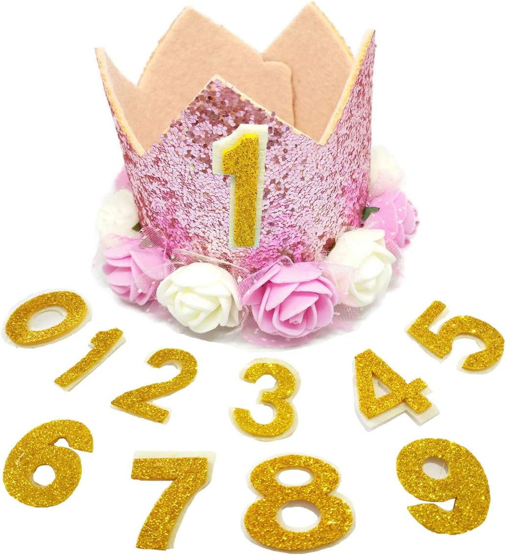 PET SHOW Pink Crown Dog Birthday Party Hat for Girls Reusable - Pink