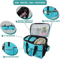 PetAmi Dog Travel Bag Organizer, Pet Supplies Diaper Tote - Large - 15.5"L x 9.5"W x 14.0"H / Sea Blue - image 4
