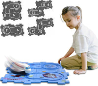 Ubegger puzzle car track set with puzzle road pieces, road signs and battery cars - view 6