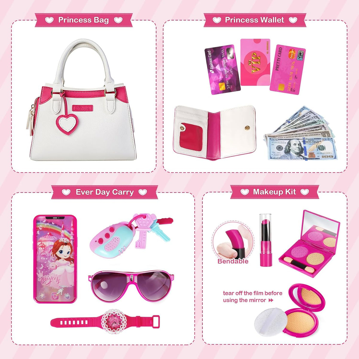 Shemira Play Purse for Little Girls - White - image 3