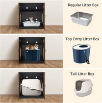 unipaws Cat Litter Box Enclosure Furniture - Rustic and Black / Extra Tall - image 4