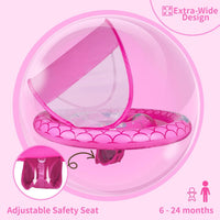 Swimbobo baby pool float with sun canopy and safety seat, Yellow Dinosaur design - view 5